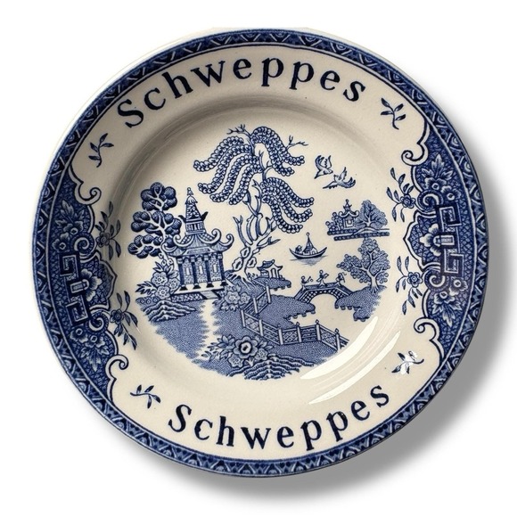 Wedgwood Other - Vintage Schweppes Blue White Enoch Wedgwood Tunstall Mini Plate England Barware